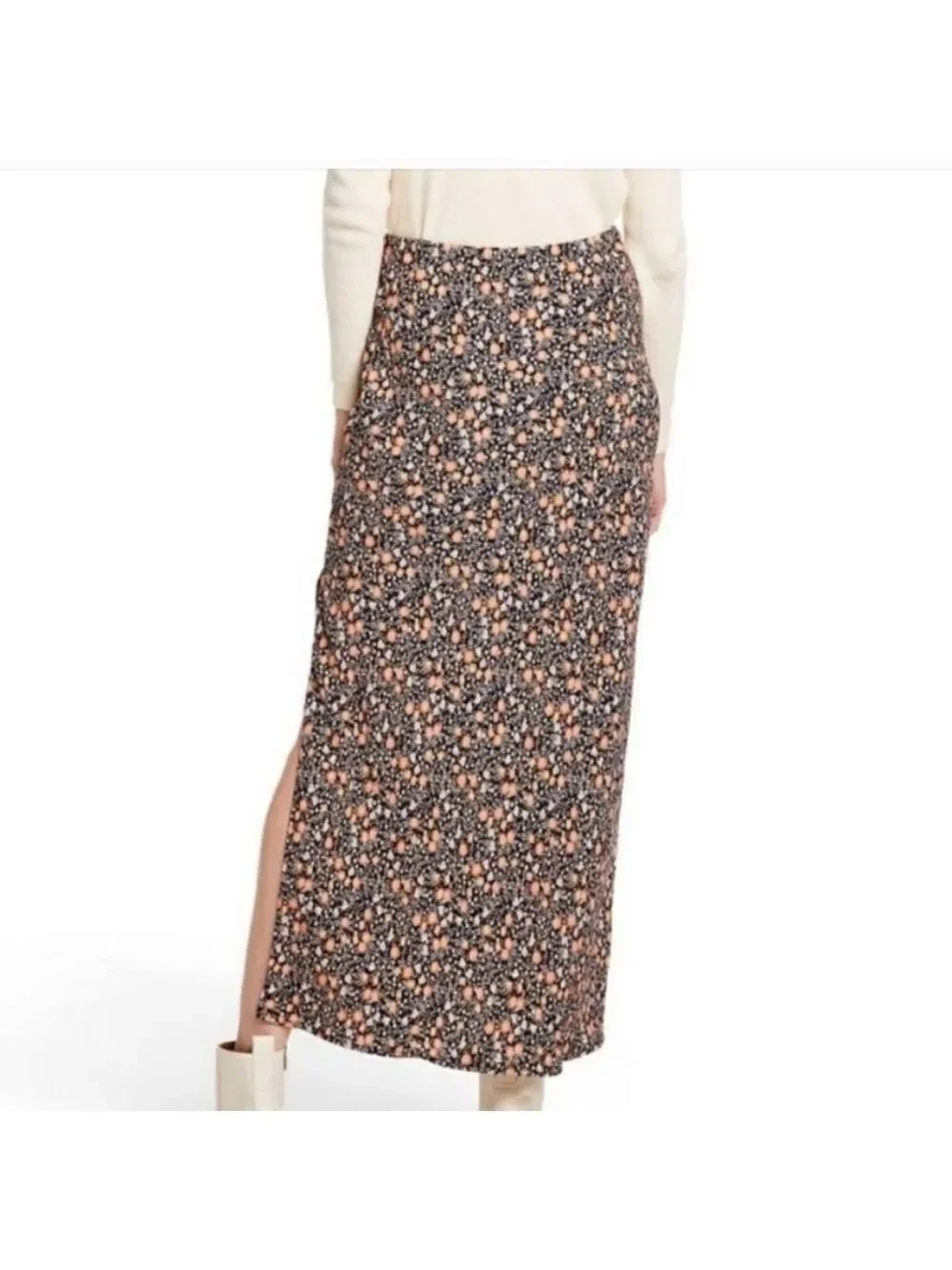 Nili Lotan  Women’s Liberty Floral Print Maxi A-Line Skirt Black NWT  Size XS